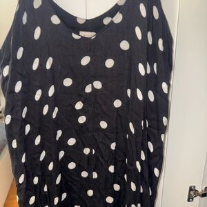 Black and White Polka Dot Sleeveless Women's Top